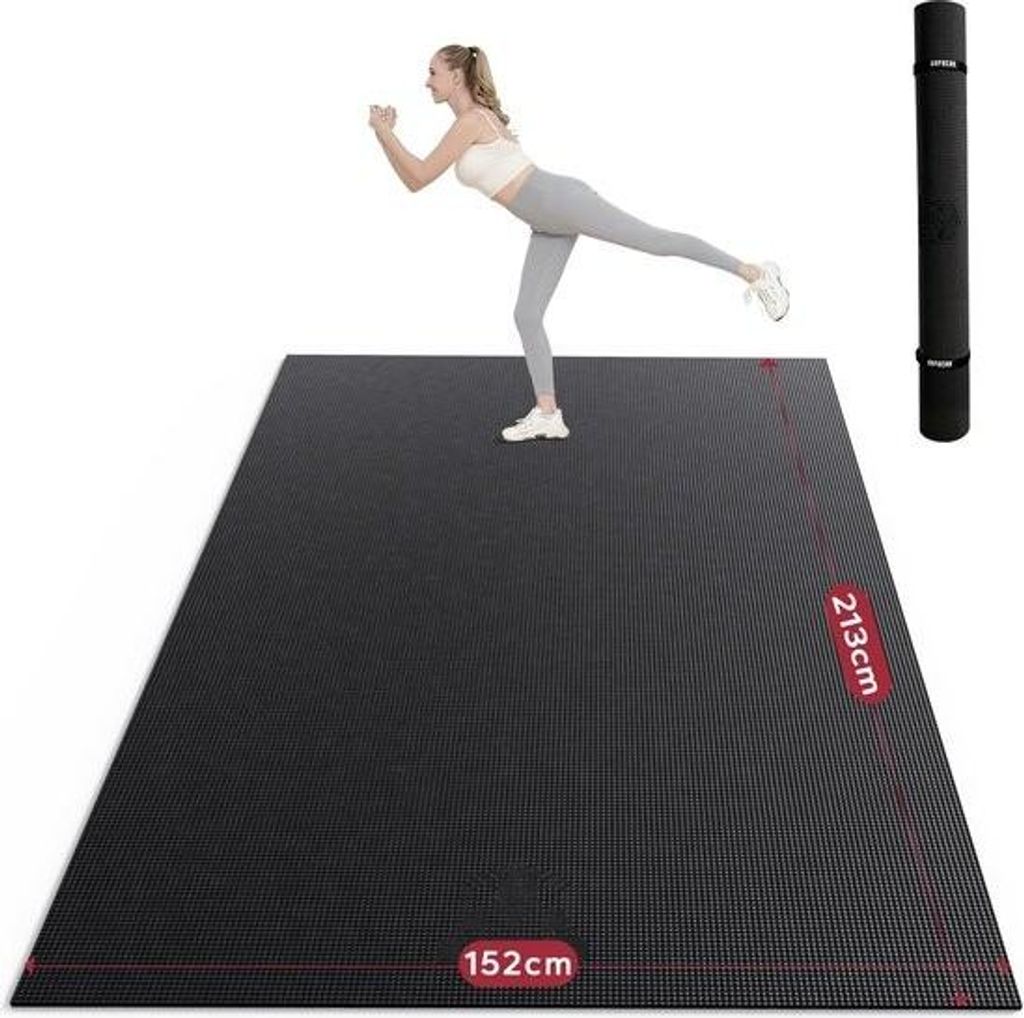 Yogamatte XXL, Extra Groß, Sportmatte, Fitnessmatte, Rutschfest, 213 cm x 152 cm / 183 cm x 122 cm x 8 mm dick, Hochdichtes, Ultra Haltbares PVC, ...