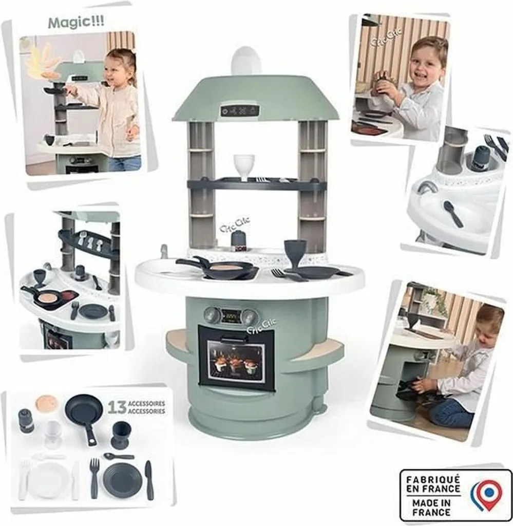 Cuisine Smoby Nova équipée : 13 accessoires et fonctions four et évier
