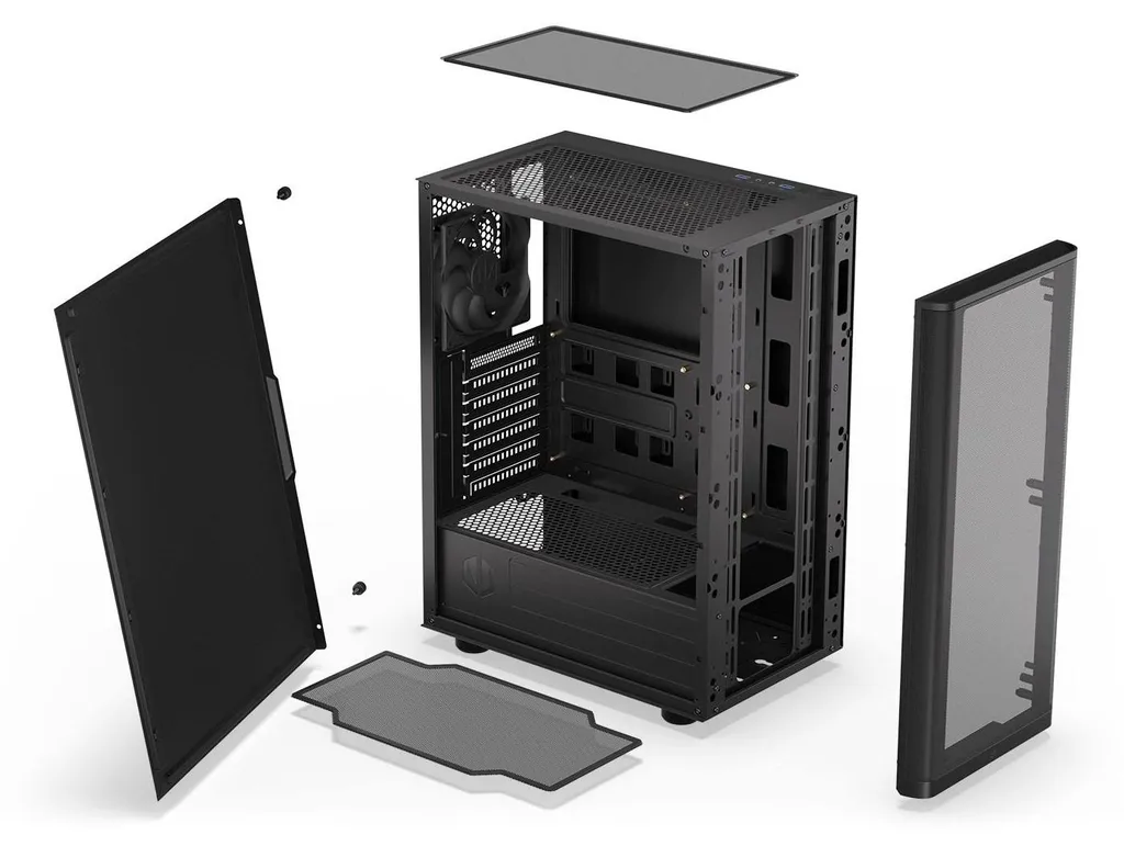 Boîtier Endorfy Ventum 200 Solid avec Façade Perforée et Acier Noir - 25