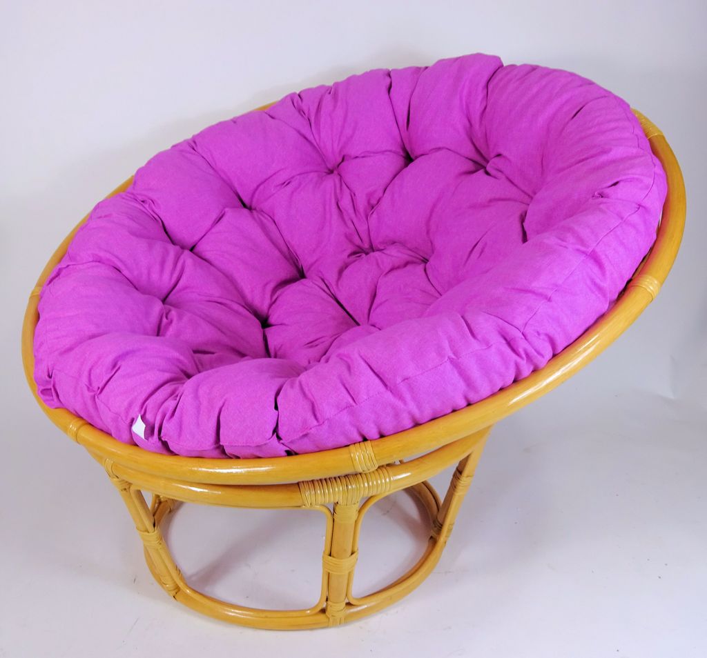 Rattan Papasansessel , Papasan Durchmesser 110 cm, Fb. Honig, Polster Uni Living 246 alt rosa