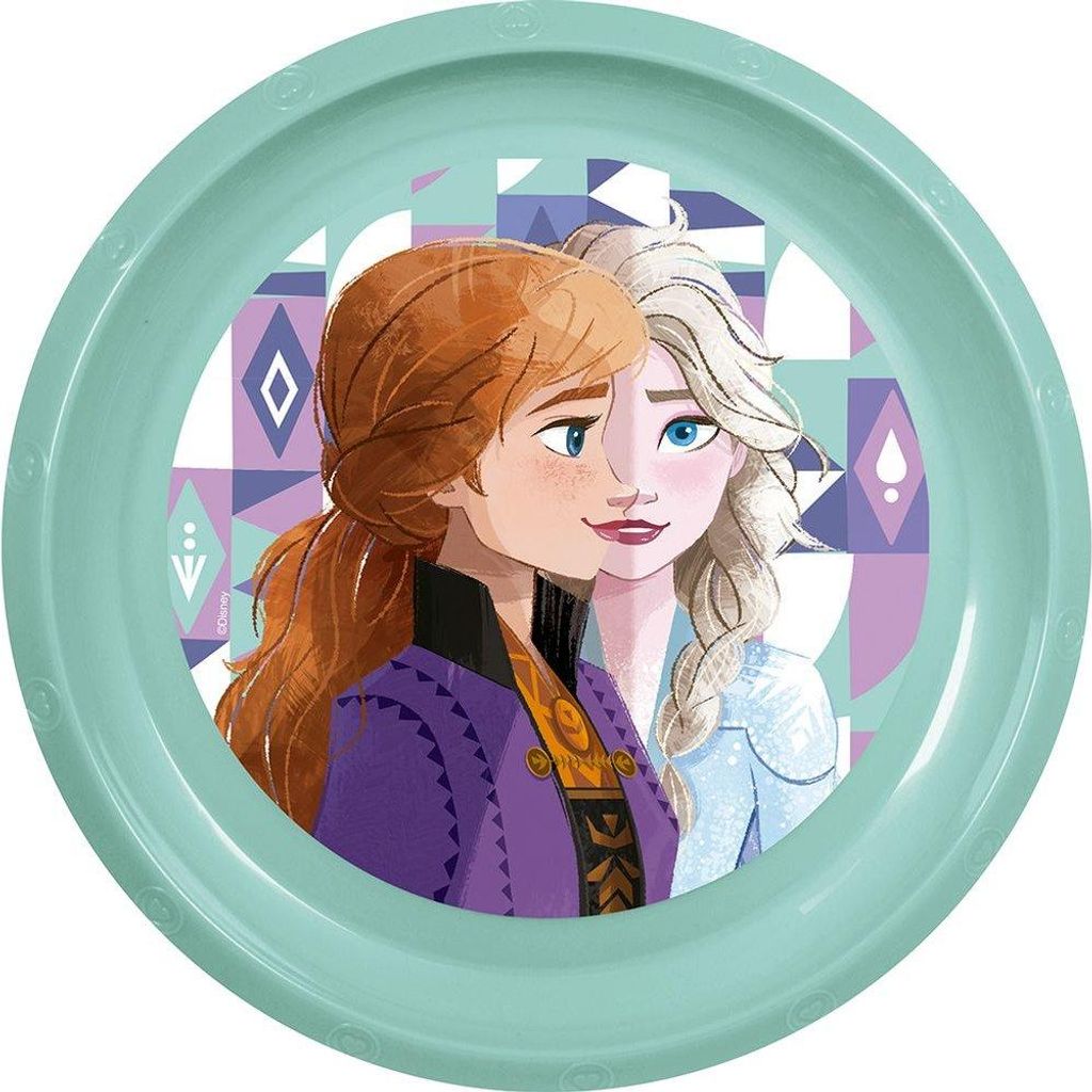 Tataway Disney Frozen Blauer Essteller aus Kunststoff für Kinder, stoßfest und wiederverwendbar
