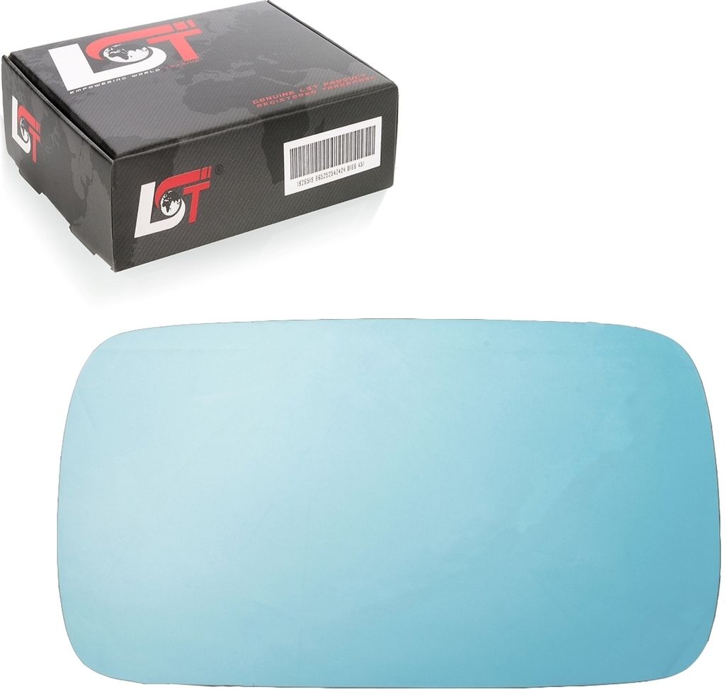 Spiegelglas zum Kleben konvex links blau für BMW 3er E30 E36 5er E28 7er E23