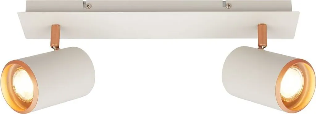 Briloner ERA Plafoniera, orientabile, attacco GU10, 2 luci, grigio chiaro-caffè, 40 x 14 cm