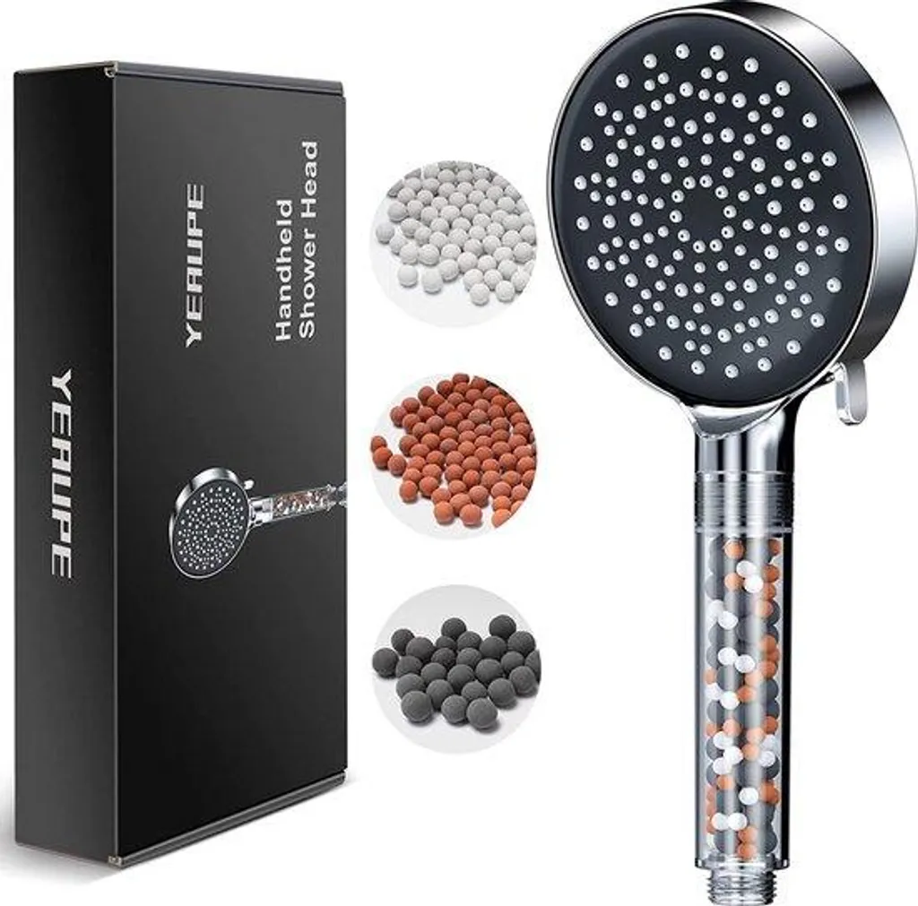 Pommeau de douche 6 modes jet puissant avec embout silicone flexible