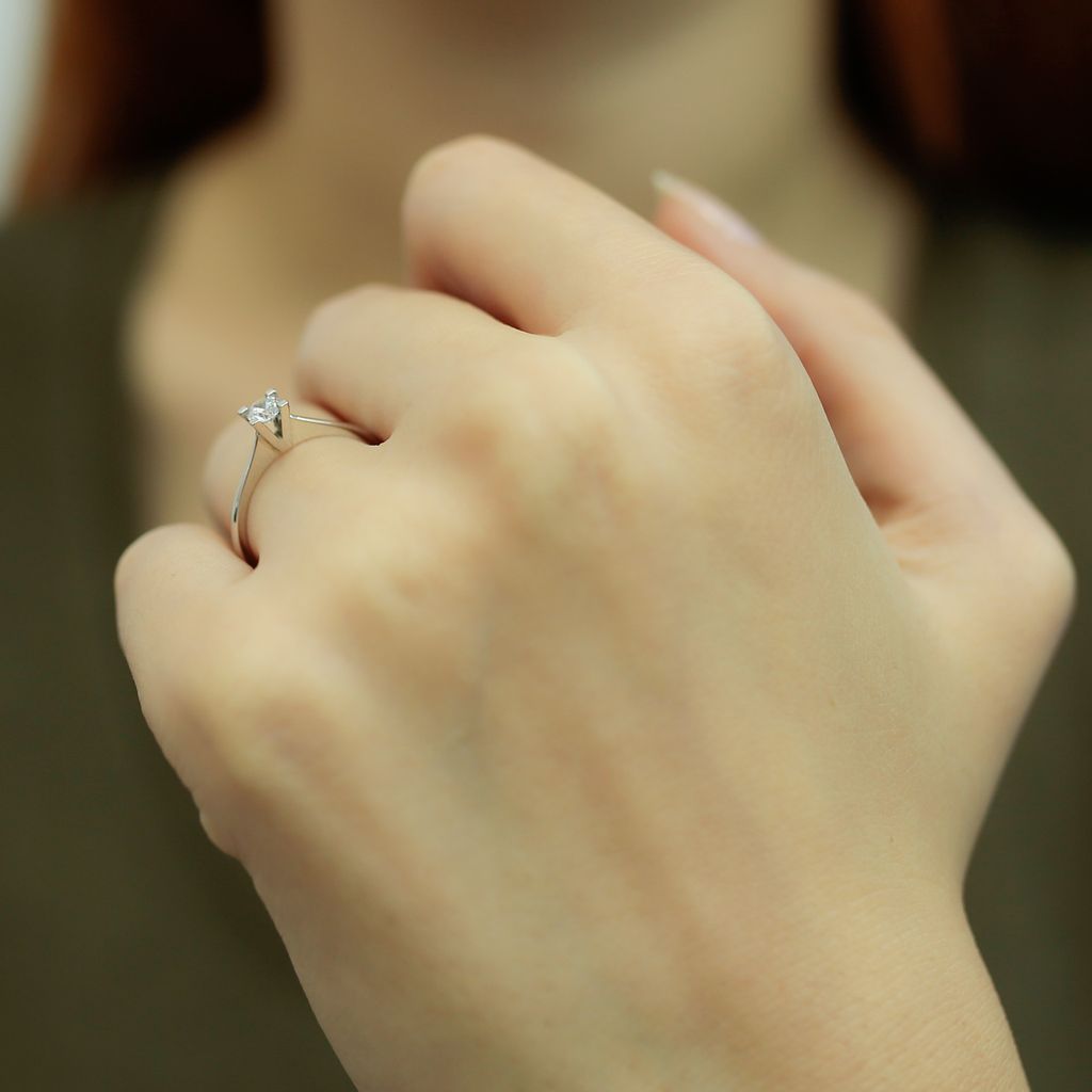 0,21 Carat Solitär Diamantring 14 Karat Weißgold - 56 (17,80 mm)