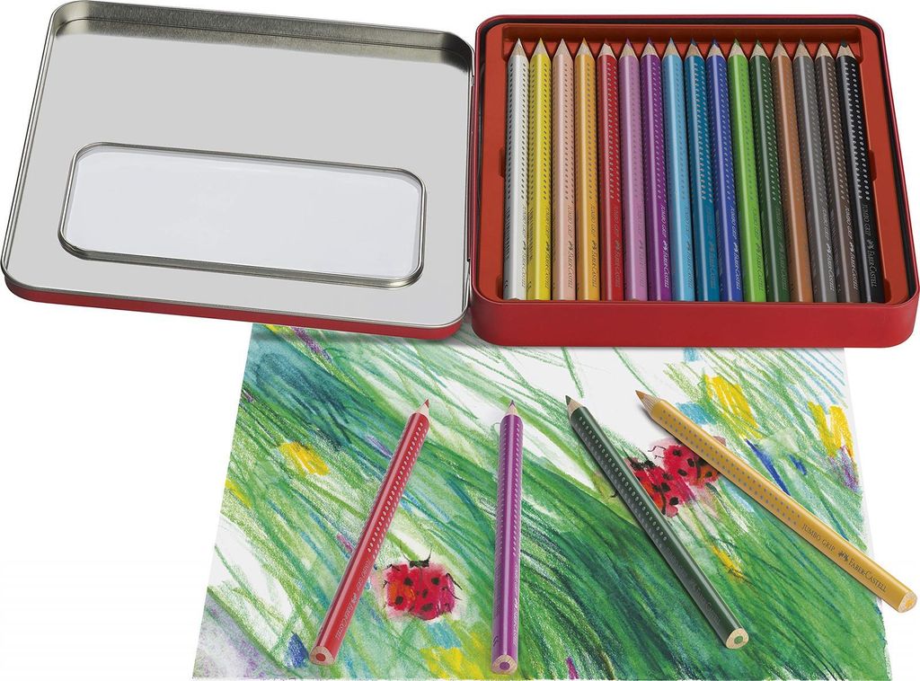 Faber Castell FC-110916 Kleurpotlood Jumbo GRIP Etui Met 16 Immagine del prodotto 
