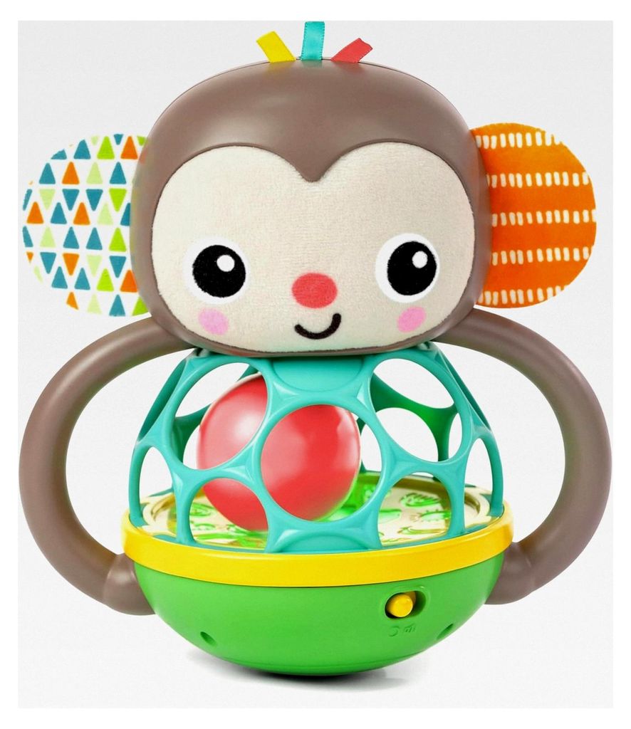 Grab & Giggle Affe Leuchtendes Musikalisches Rasselspielzeug mit Oball, ab 6 Monaten, Unisex