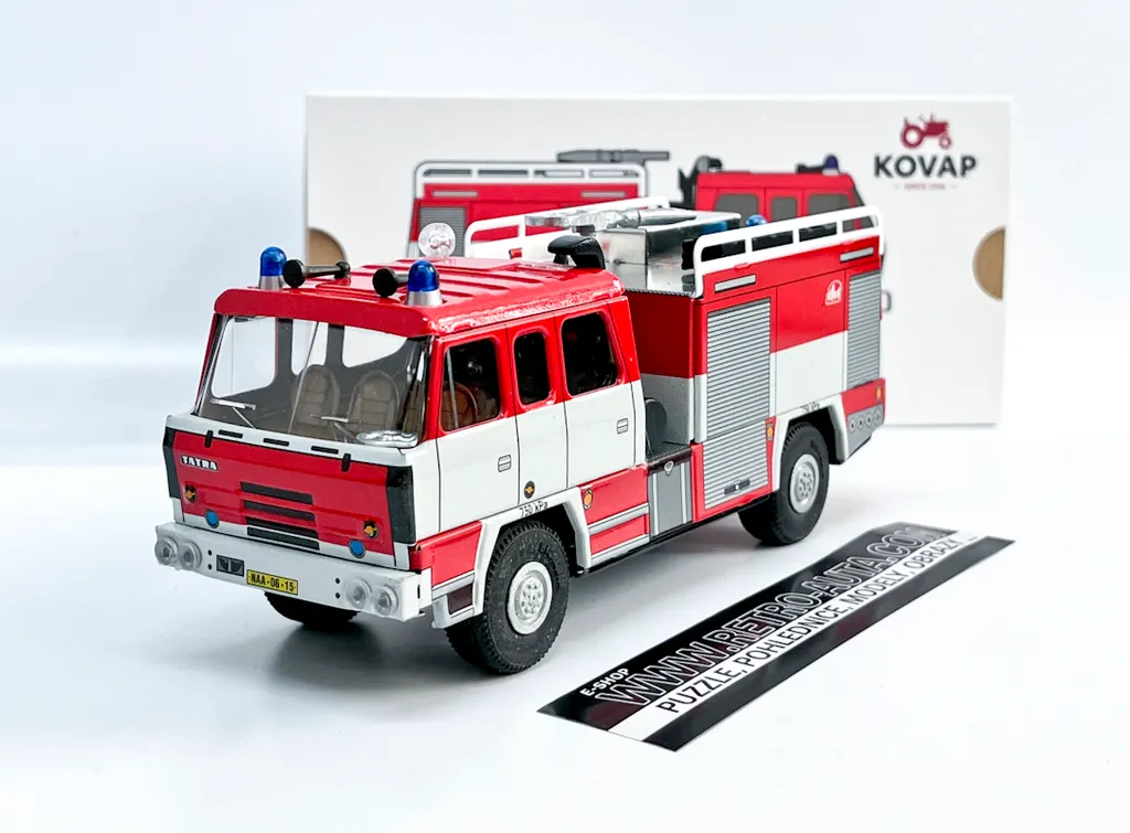 Tatra 815 Pompier 1:43 KOVAP avec Échelle Mobile et Moteur à Remontoir