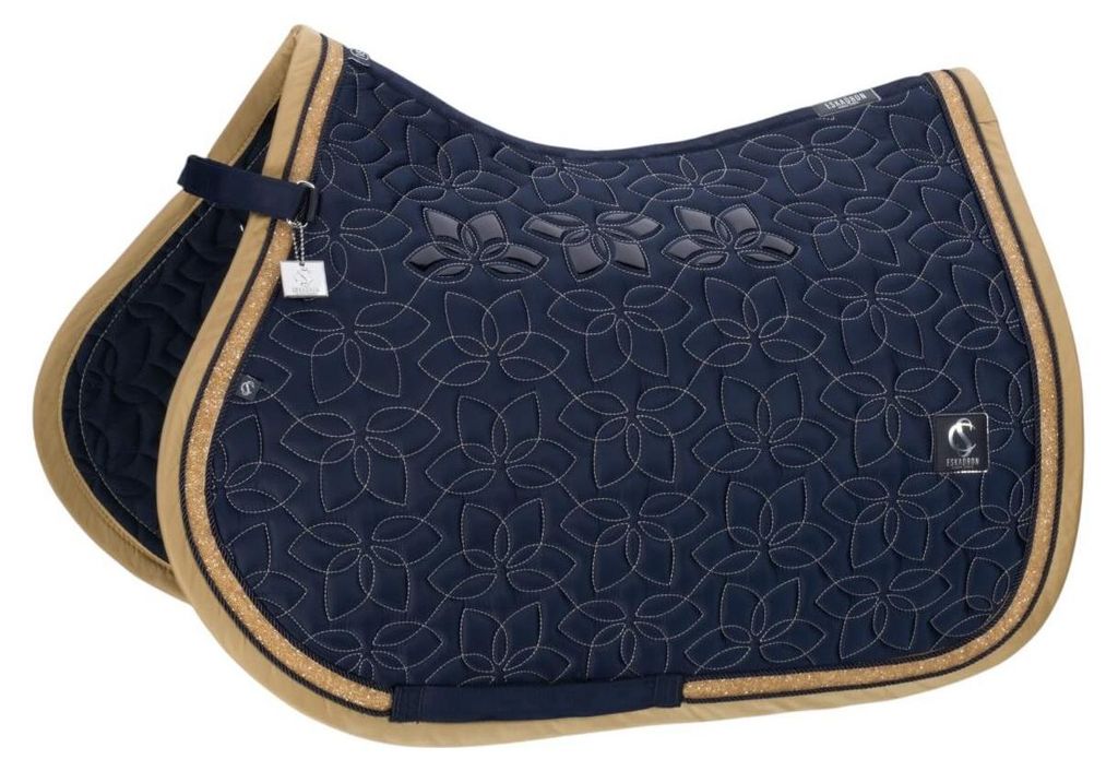 Eskadron Classic Sports 26 Glossy Jewel Contrast Schabracke, Größe:Vielseitigkeit, Farbe:navy