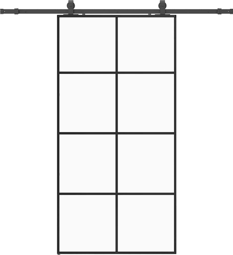 Posuvné dvere so sadou kovania, čierne 102,5x205 cm, ESG Obrázok produktu 
