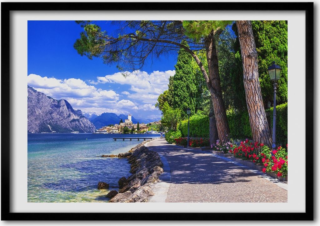 Bild - Bilderrahmen - 100 cm x 70 cm - MDF - Rahmen - Foto - Wandkunst Nord Italien