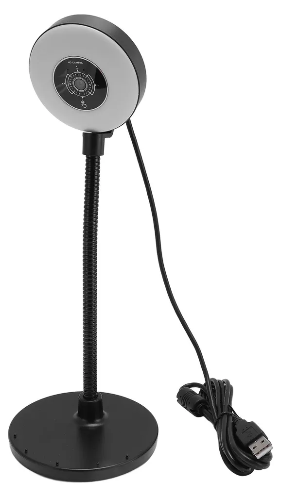 Webcam 8 Mpx Autofocus avec éclairage LED et support télescopique
