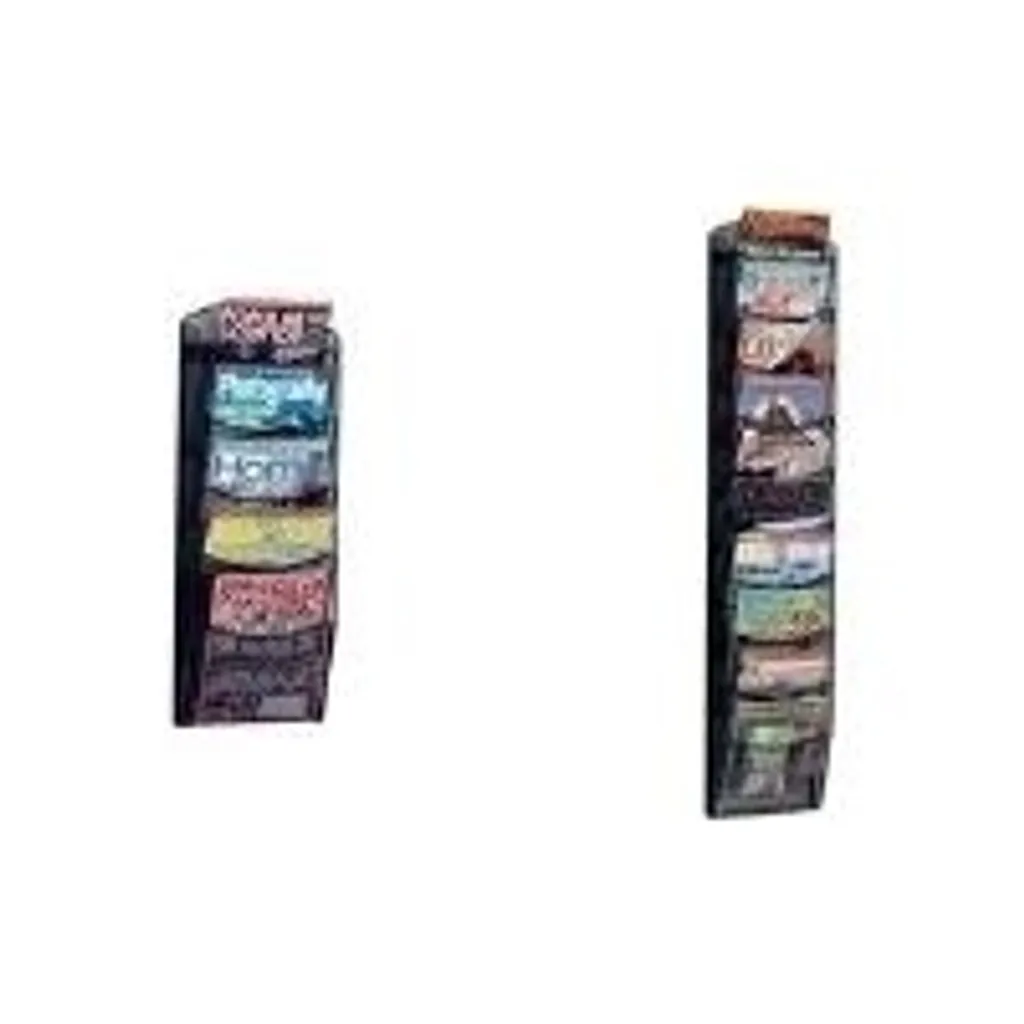 Range-brochures mural Helit - Solution gain de place 5 bacs A4 Noir Mesh - 4