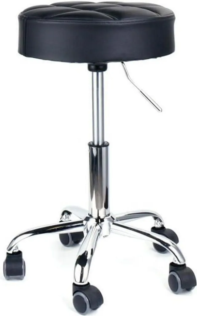 Tabouret à roulettes réglable noir Leader Accessories - 3