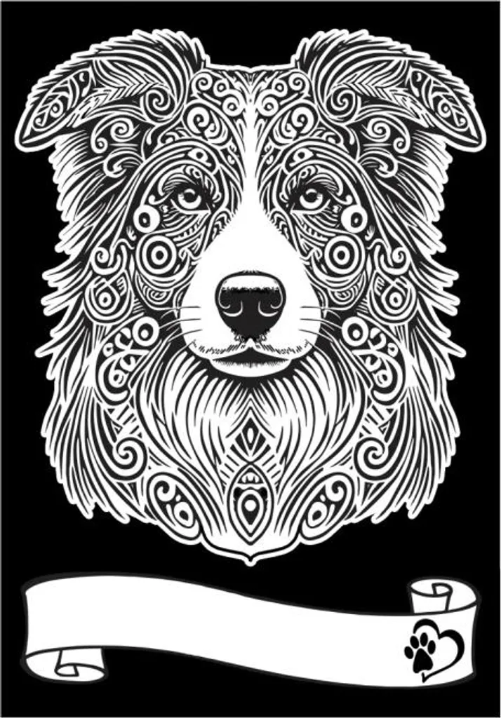 Coloriage A4 Border Collie pour s'amuser et rester zen chez soi