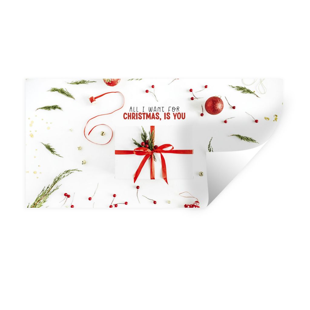 MuchoWow Wandtattoo Wandsticker Wandaufkleber Winter - Zitat - Rot - Weihnachten 120x60 cm Selbstklebend und Repositionierbar - Sticker - Dekorfolie