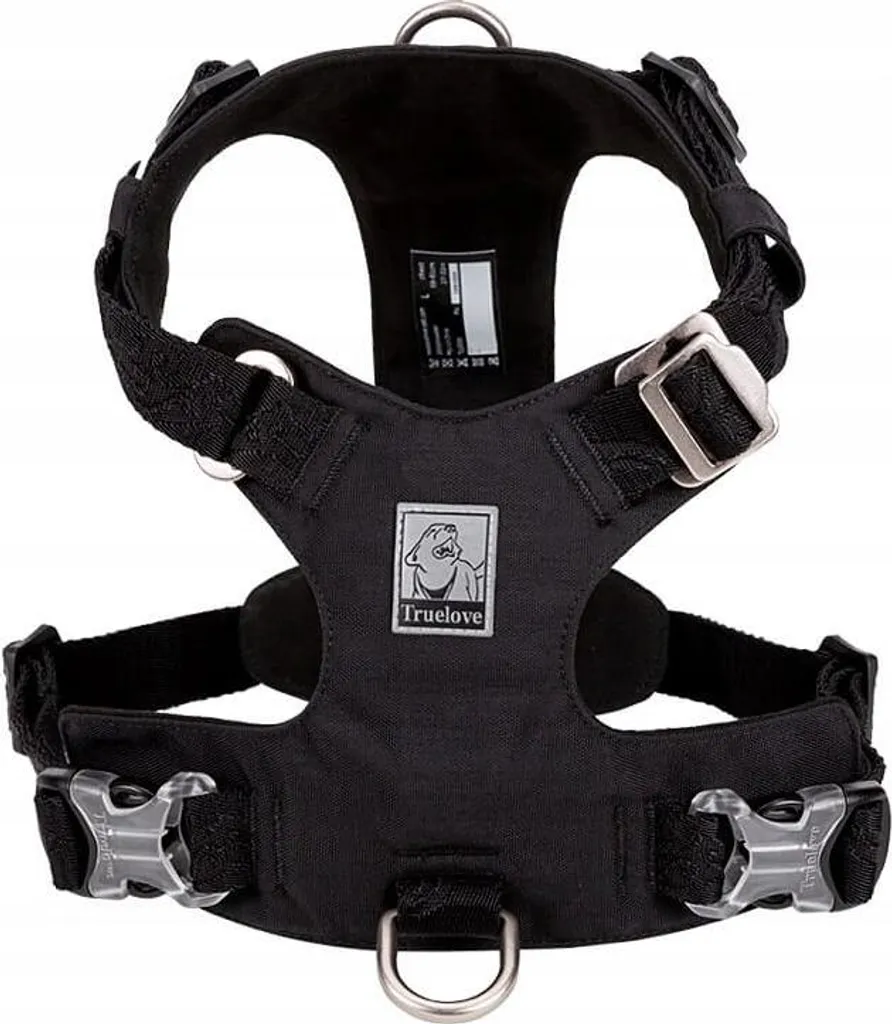 Harnais TRUELOVE Adventure Soft Noir pour petits chiens - Confort Pro