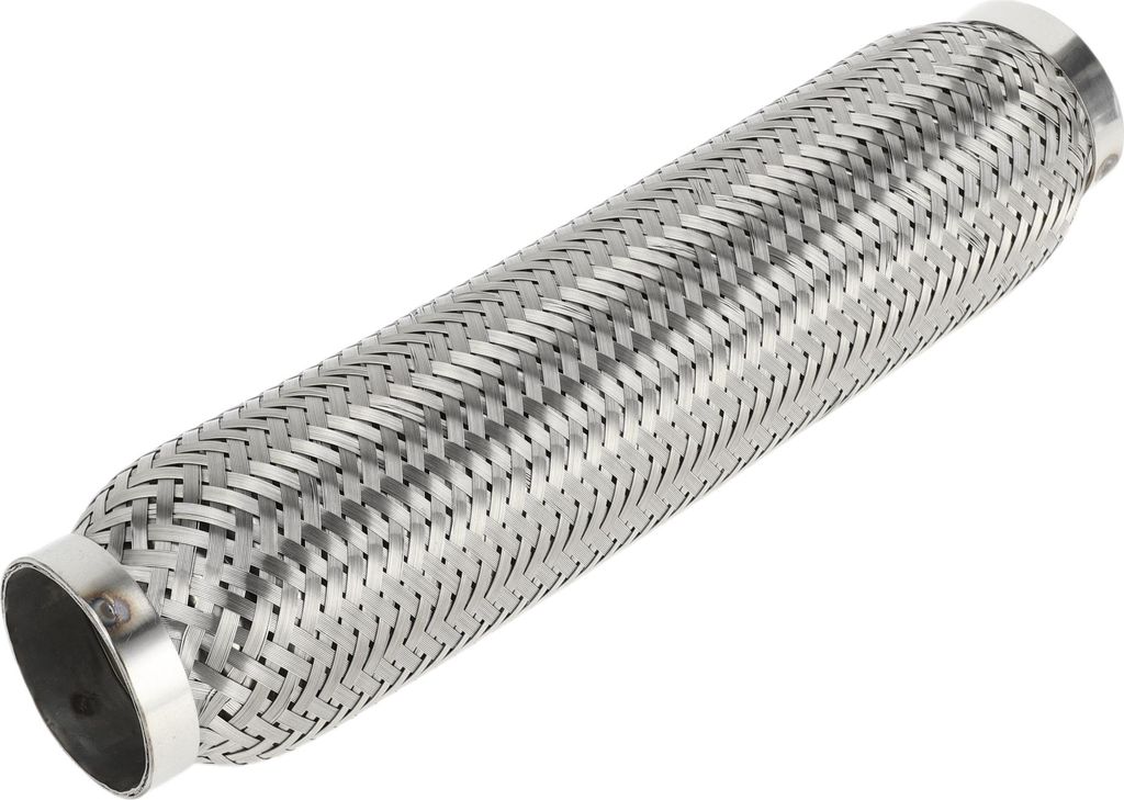 Auto Auspuff Flexrohr 2,16 Zoll OD Flexibles Geflochtenes Auspuffrohr | Universelles Flexibles Rohr Silberfarben 1 Stück