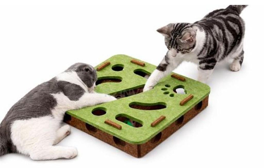 Interaktives Katzenspielzeug Box mit 3 Bällen Glockenspiel Beschäftigung