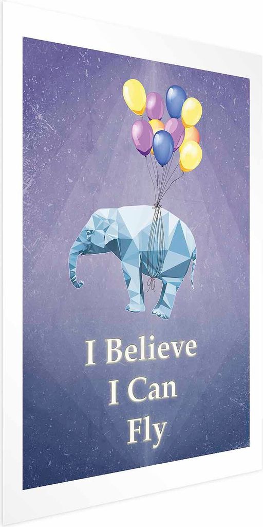 Posterpapier Poster - Flying Elephant 60x90 cm Für Kinder m-C-0289-ao-a