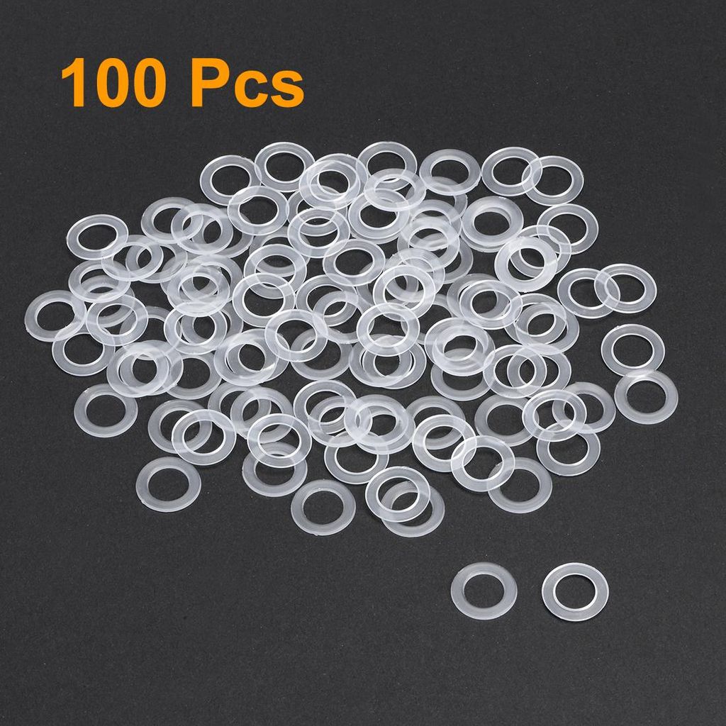100Stk Flache Unterlegscheibe Nylon M8 Dichtung 13mm AD 8mm ID 0,8mm Dicke Klar fš¹r Wasserhahn Rohr Wasserschlauch Isolierung Schrauben