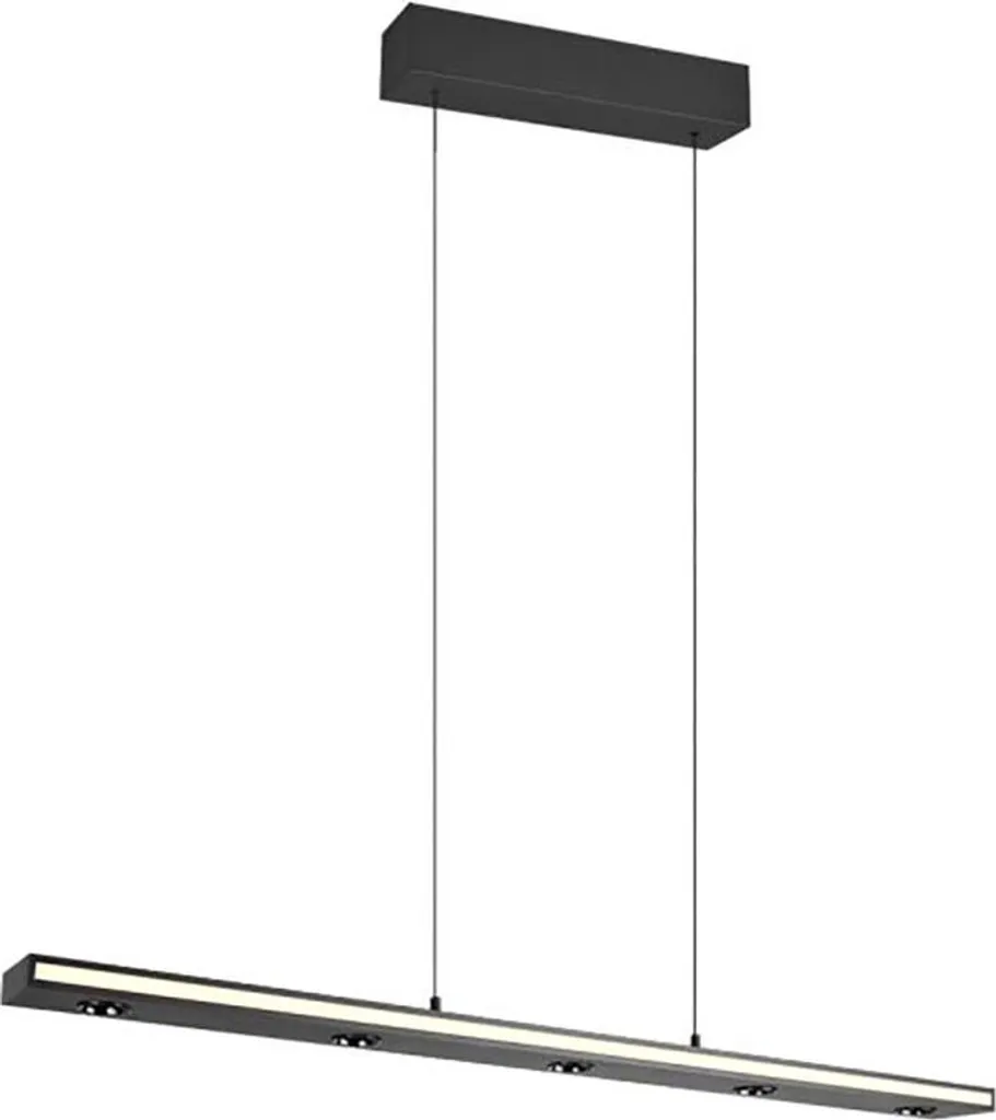 Lustre Suspension LED Noir avec Éclairage Haut et Bas Variable 2m