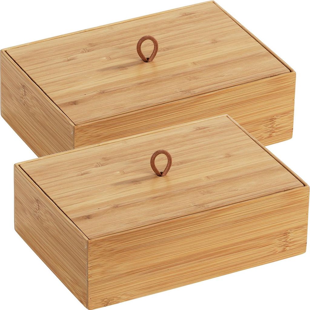 WENKO 2er Set Bambus Organizer TERRA Box Aufbewahrung mit Produktbild 