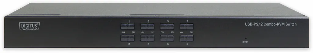 KVM DIGITUS haute résolution USB et PS/2 avec commutation rapide et LED