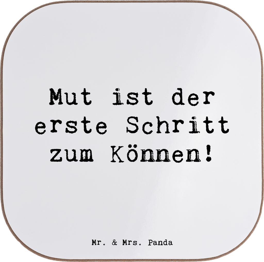 Mr. & Mrs. Panda Holzuntersetzer Spruch Sich in einer neuen Sportart versuchen - Weiß - Geschenk, Untersetzer Gläser, Mutmacher, Tasse, Erfolg, A...