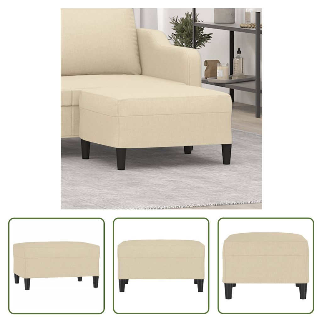 The Living Store Fußhocker Creme 70x55x41 cm Stoff
