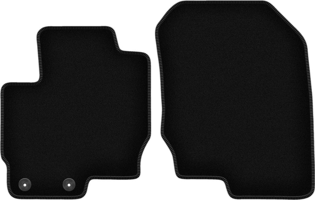 Wielganizator Velours-Autoteppiche vorne – passend für Mitsubishi Colt VII (Schrägheck, Bj. 2008-2012) – schwarz, passgenau, mit Befestigung...