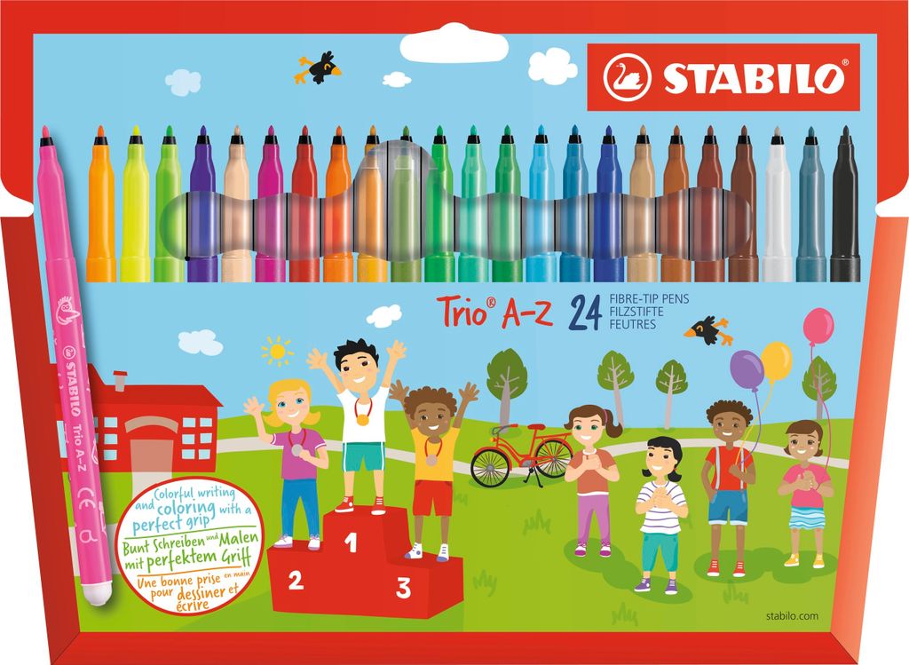 Filzstift - STABILO Trio A-Z - 24er Pack - mit 24 verschiedenen Farben