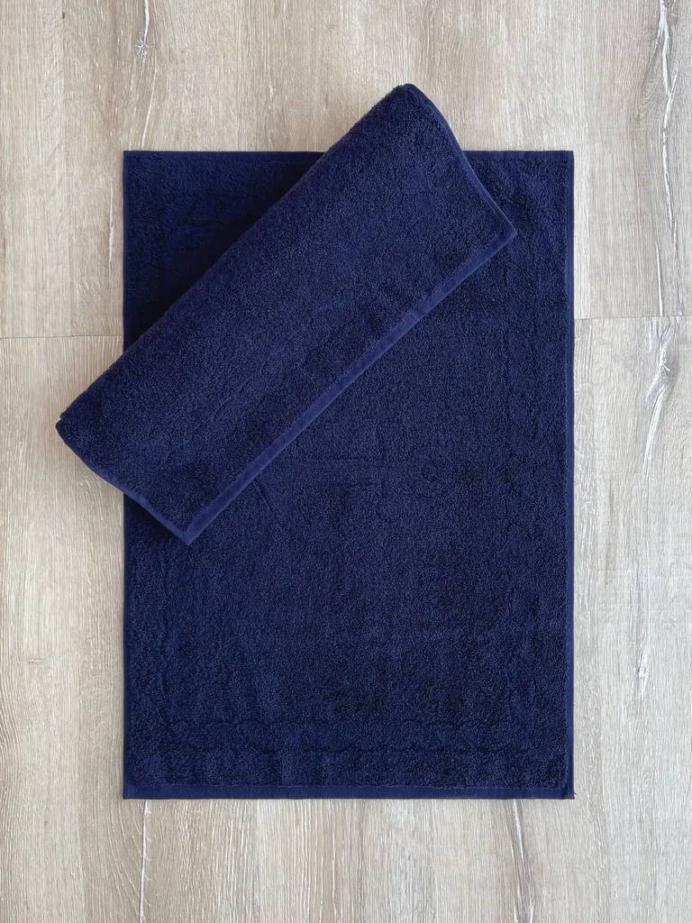 Tappeto Bagno Mijolnir Blu Scuro | Lavabile in Lavatrice 100% Cotone