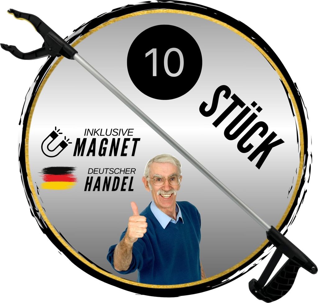 10 Stück Müllzange Greifzange mit Magnet Greifhilfe Metall Greifer Picking Aid für Senioren Müll Küche