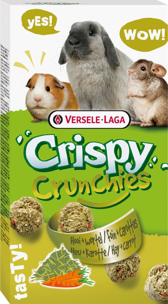 Versele Laga Crunchies Heu + Karotte Für Kaninchen, 75 G – Knusprige Leckerei Für Gesunde Zähne Und Verdauung
