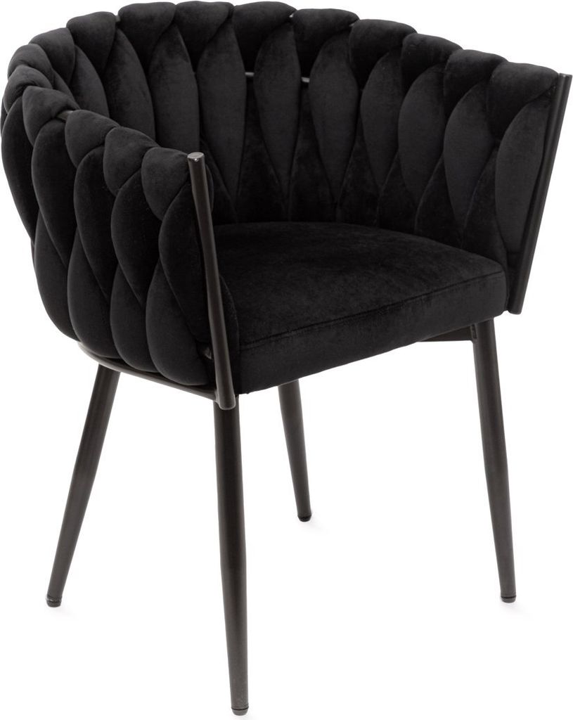 HOMLA PRINSSI Veloursstuhl schwarz 64x54x73 cm Produktbild 