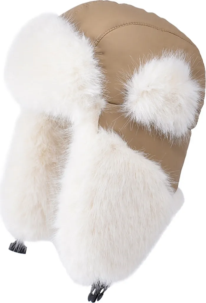 Cappello Invernale Donna Peluche Marrone Impermeabile Neve e Sci