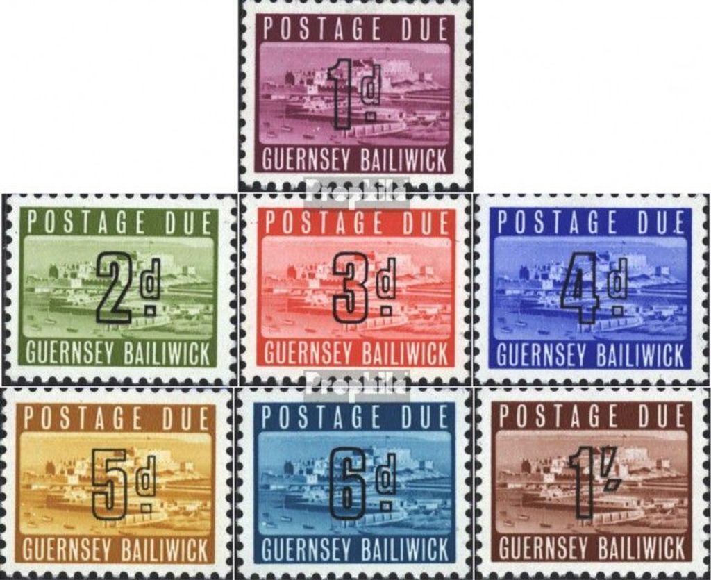Briefmarken GB - Guernsey 1969 Mi P1-P7 (kompl.Ausg.) postfrisch Portomarken