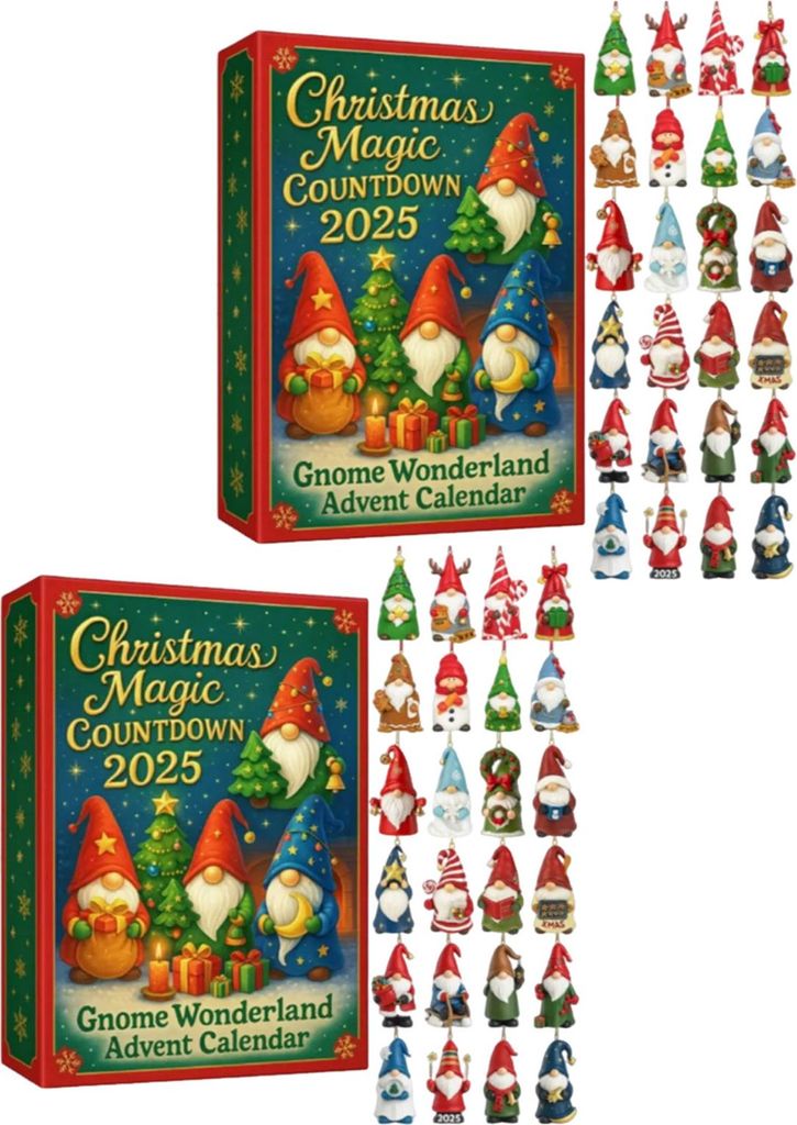 Gnome-Adventskalender, Weihnachts-Countdown-Kalender mit 24 Gnomen, festliche Gnome-Dekorationen für Kinder, Weihnachts- und Neujahrsgeschenk