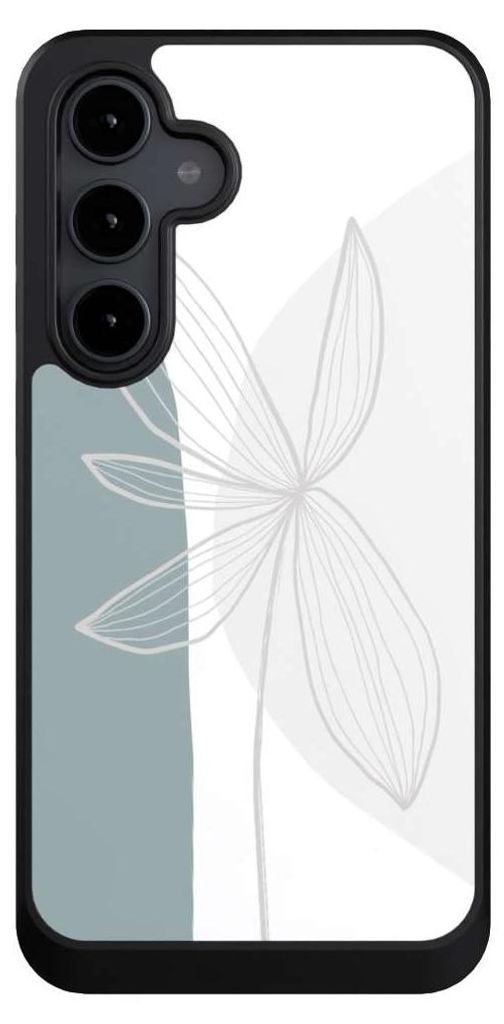 NIVOCASE Hülle für Samsung Galaxy S24 FE 5G Handyhülle NIVOcore Case Schwarz Blume Boho Pastell