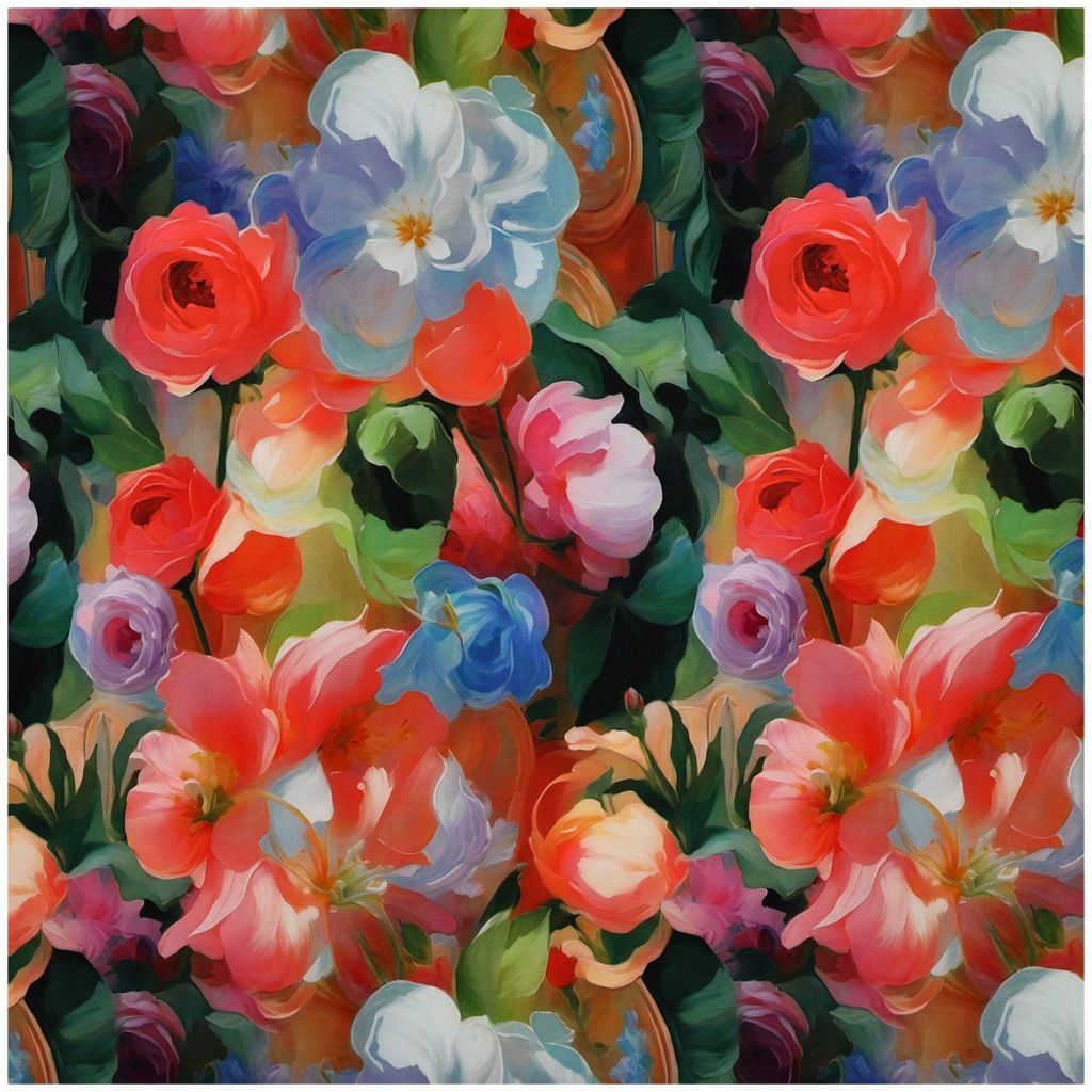 Viskosestoff Radiance Blumen ab 1 m x 140 cm Popeline Fahnentuch Sommerstoff