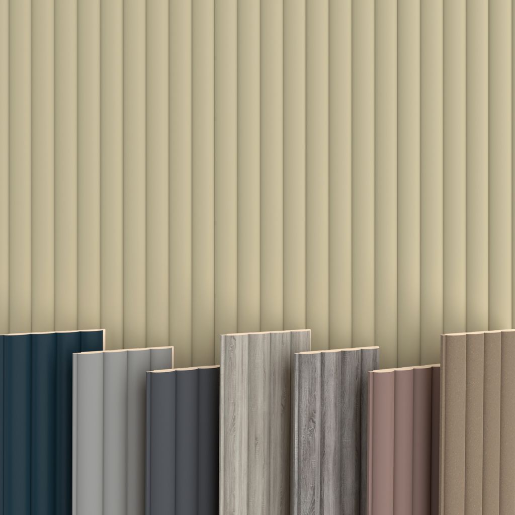 WAVE Lamellen 2,75m HEXIM - MDF Holz Lamellenwand Wandpaneele Lamellenverkleidung Wandverkleidung Lamellenpaneele Holzpaneele Natur (1 Paneel, Wave...