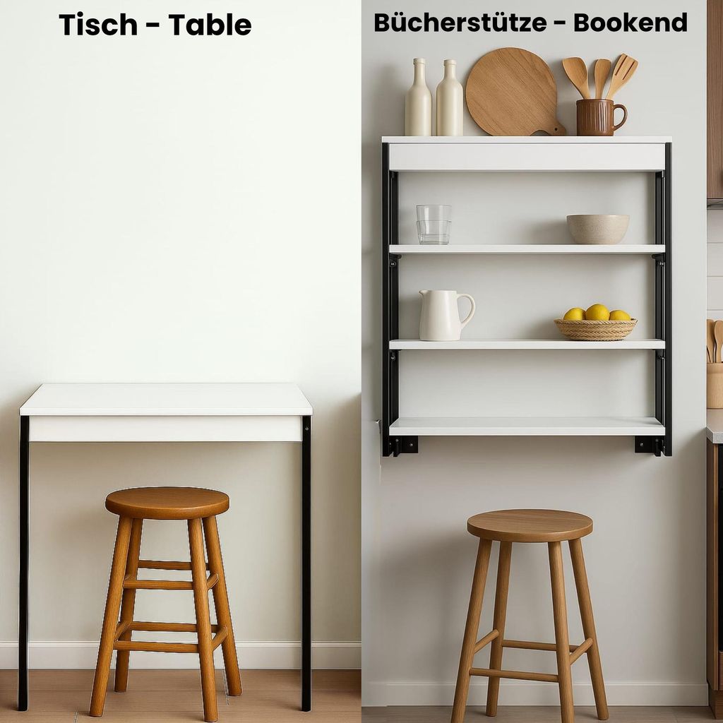 Murphy klaptafel en wandplank – Ruimtebesparende klaptafel Productafbeelding 