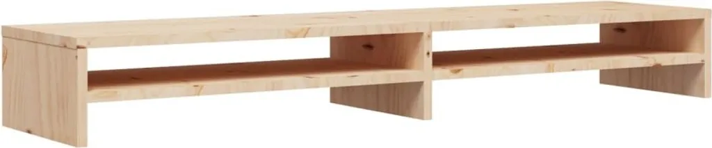 Support d'écran 100x24x13 cm en pin massif - Support moniteur robuste