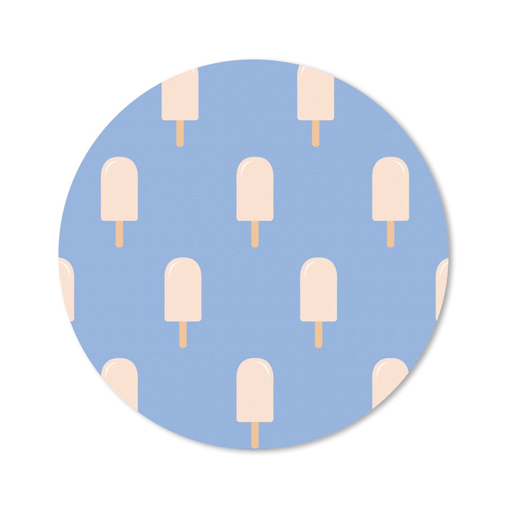 MuchoWow Mauspad Mousepad Eiscreme - Muster - Blau 40x40 cm - Mousepads - Maus Mat - Pad - Mausunterlage - Schreibtisch Accessoires
