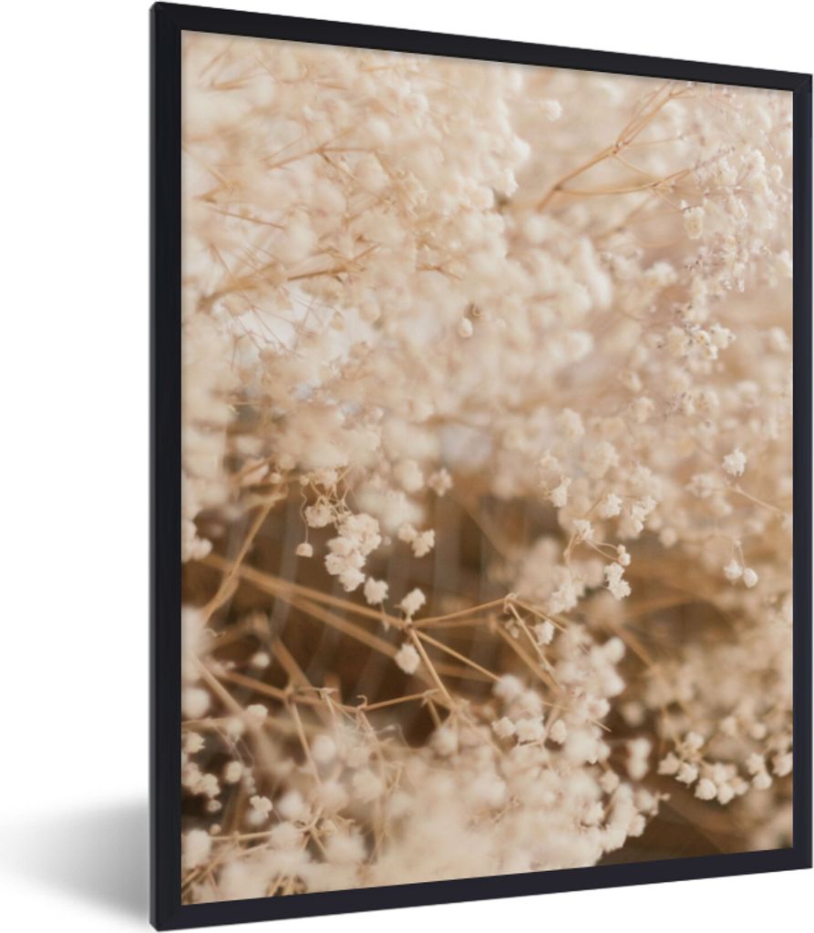 MuchoWow Gerahmtes Poster Pampasgras - Pflanze - Natur 30x40 cm - Poster mit Schwarzem Bilderrahmen Wandposter Rahmen Foto Bilder - Wanddeko - Ku...