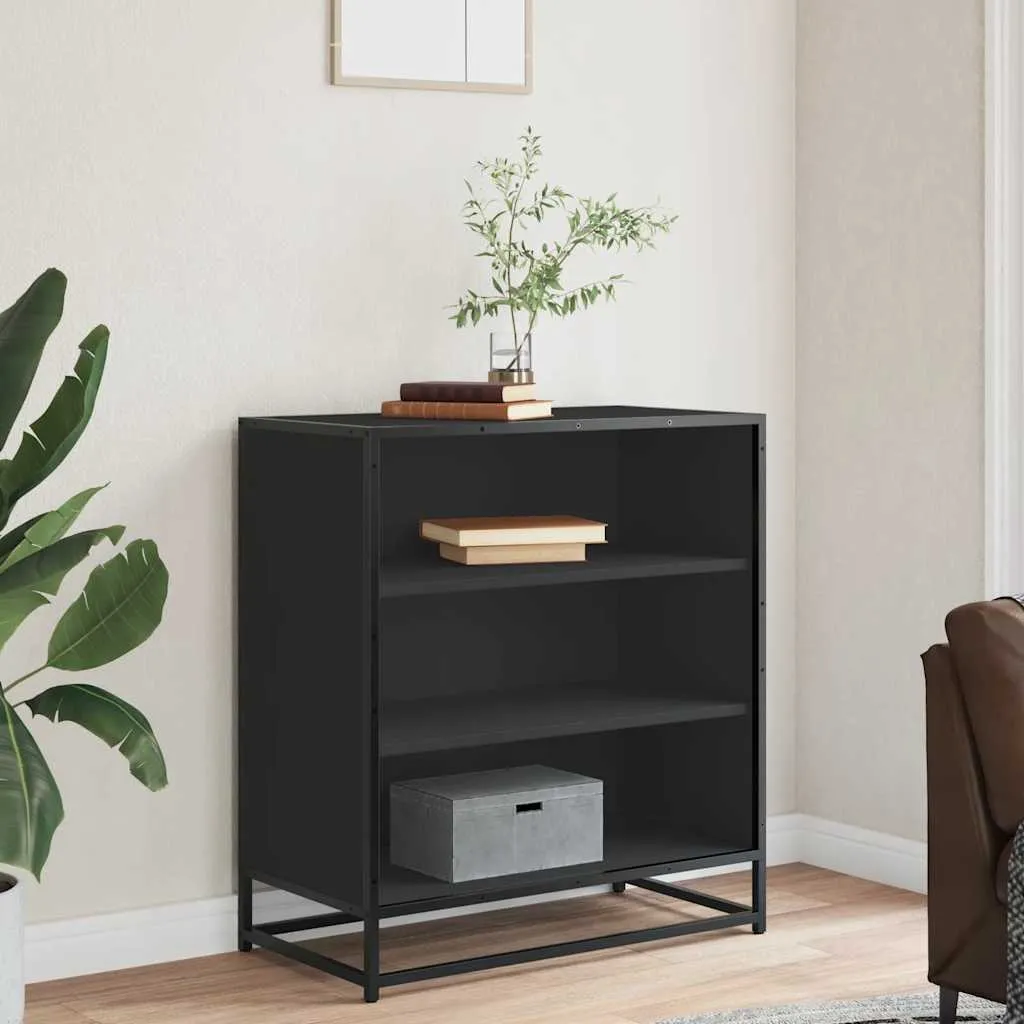 Madia Moderna SYFAX Rovere Nera 68cm | Mobiletto Soggiorno Design Industrial - 3