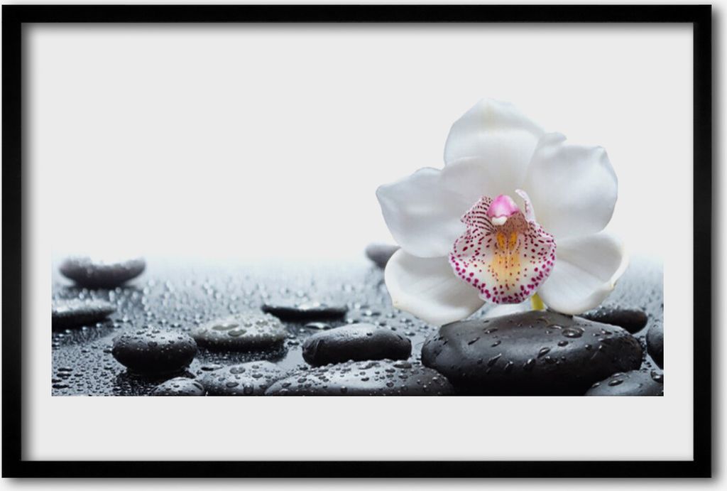 Bild 60x40 MDF-Rahmen Wandkunst Orchideen-Blumen-Kunst