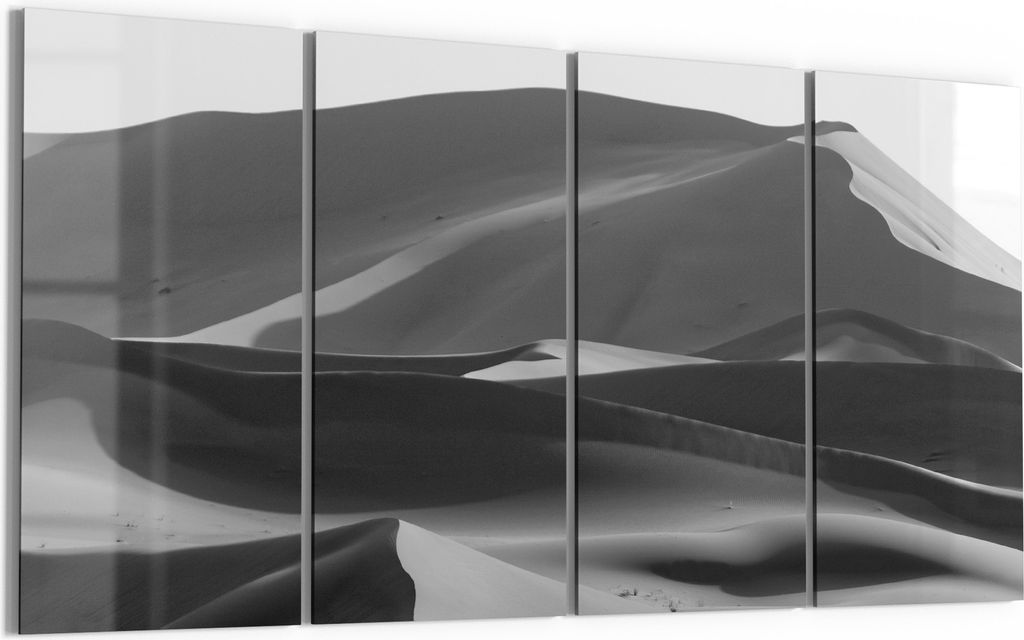 DEQORI Glasbild Echtglas 4x30x60 cm 'Stille Dünenwellen' Wandbilder XXL groß