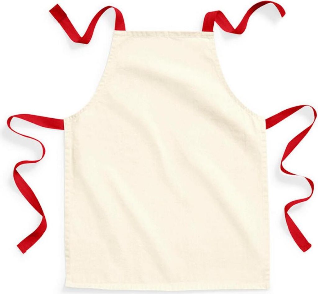 Westford Mill W362 | FairTrade Baumwolle Junior Craft Apron 45 cm x 60 cm - Farbe: Natural/Classic Red - Größe: One Size